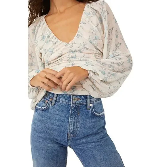 Free People Women's Final Rose Blouse In Vintage Combo Size XL - Picture 3 of 13